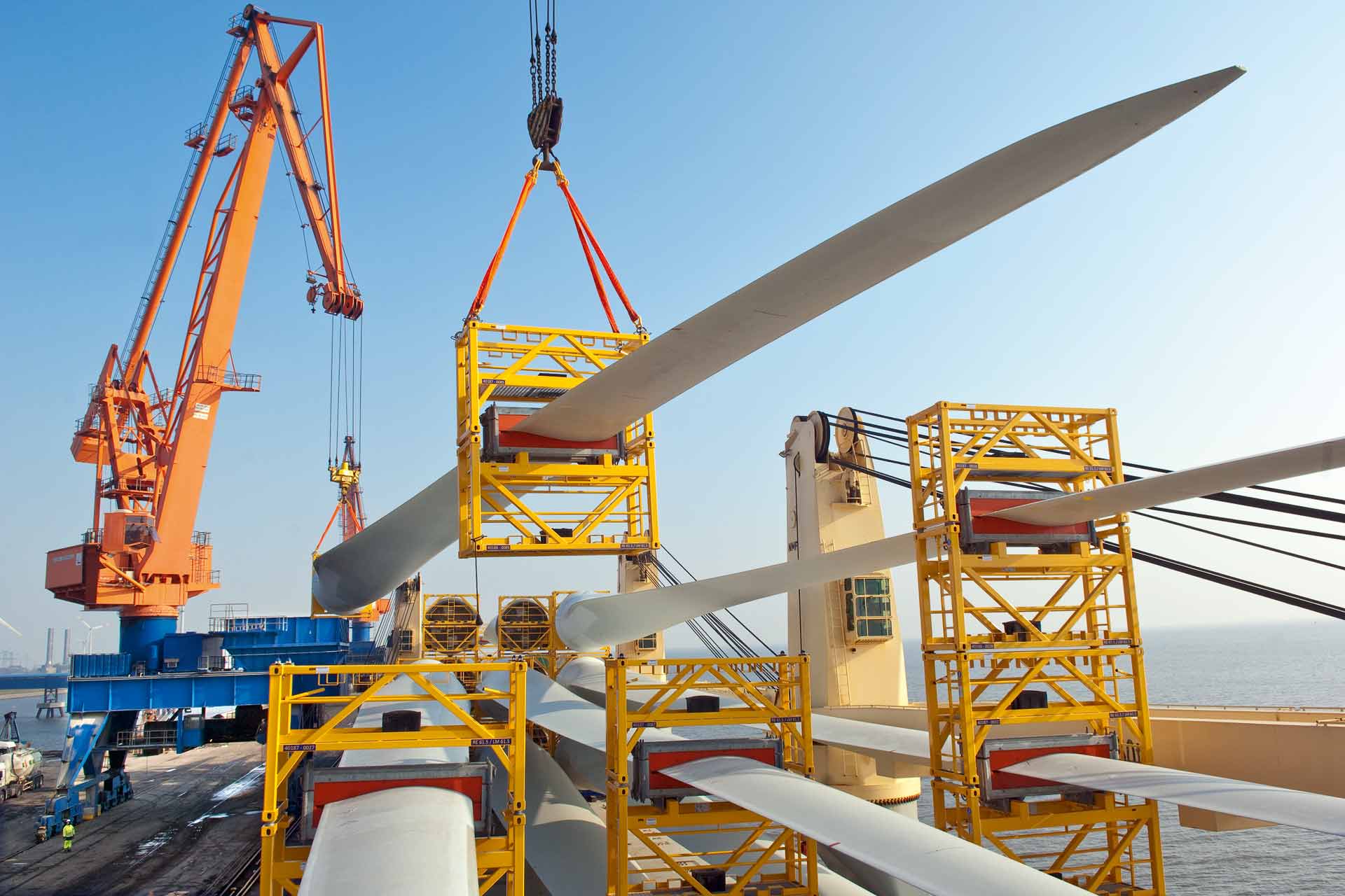 Offshore wind turbines in Brunsbüttel harbour